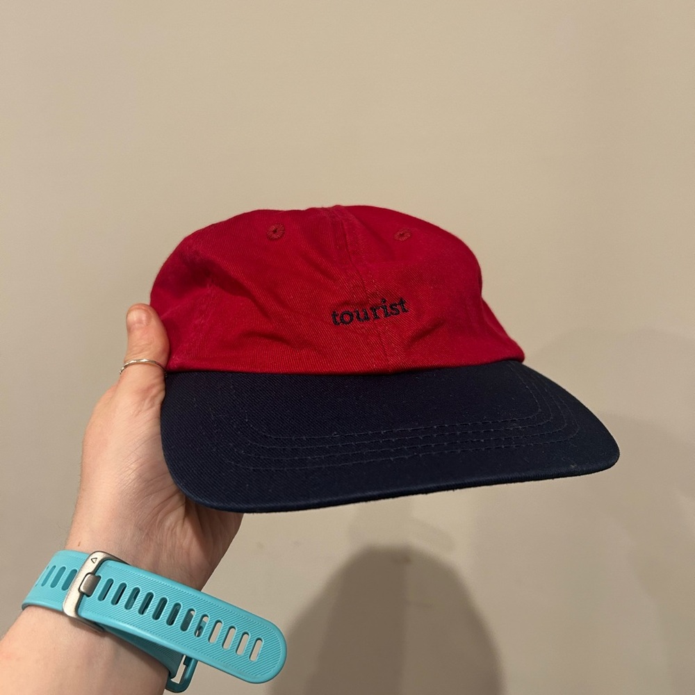 Red and blue tourist baseball cap. Bundle to save $$$